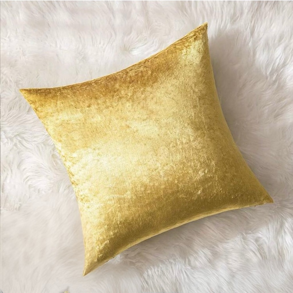 NWT One pair of Gold Velvet Throw Pillow case only.